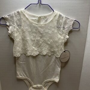 Koala Kids Sahara Detachable Lace Overlay Infant Off‎ White Body Suit - 18-24m
